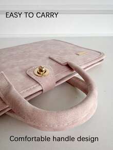 Laptop Protective Case Made Of Pink Pu Material Is Suitable For 15.6/16 Inch Laptops It Can Be Opened And Closed Immediately And The Handbag Can Be Easily Removed,Leather Laptop Sleeve Case HandBag,Soft PU Leather Laptop Case, Leather Laptop Case Water-Resistant Briefcase ,Laptop Sleeve Case With Handle Minimalist PU Protective Bag For Notebook Portable Travel Tote For Business Office College Stylish Accessory For Teachers And Professionals - 彩色 - 查看 10