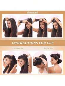 3pcs/4pcs Set No Heat Hair Curler Tools, Convenient Hair Styling Set Includes Foam Hair Rollers, Sleep Curlers, Rubber Curling Rods For Women, Slouchy Wave Sleeping Hair Curler Tube Set, Minimalist European & American Style