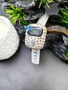Middle Eastern Devout Counting Fashion Bracelet | Crystal Cluster Embedded Electronic Counter, Random Floral Decal Hides Exclusive Surprise, Long Press 3-5 Seconds To Reset, Collision Of Devout Counting And Fashionable Aesthetics, Each Piece Is Unique, Engraved Symbol Of Devout Moments (Main In Middle East, New Favorite For Wrist Prayers, Combines Ceremonial Sense And Exquisiteness As A Faithful Companion)
