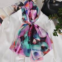 100% Mulberry Silk Scarf For Women Lightweight Long Scarves Beach Wraps Cover Up -Travel Photography Scarfhalloween - 紫色粉紅色 - 查看 5