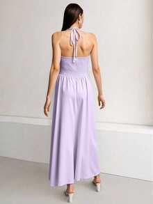 Women Midi Dresses - Mauve Purple - View 2