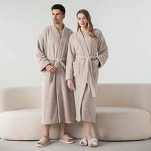 1 قطعة من الحمام ذو نصف رداء من الفليس عالي الجودة، رداء حمام طويل إضافي للكبار، مناسب للإقامة المنزلية والفندق والسبا والصالون، ماص وسريع الجفاف، فضفاض، متعدد الألوان، تصميم بسيط، ضروريات الحمام والمنزل