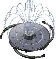 3.5W Solar Fountain Pump For Outdoor Water Features. DIY Solar Birdbath Fountain With Multiple Nozzles. Garden Decoration. Solar Fountain For Gardens, Ponds, Fish Tanks, And Aquariums. - 黑色 - 查看 2