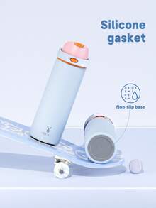 Meoky 24oz 真空保溫水壺，附 2 合 1 吸管與蓋子，保冷 24 小時，防漏，適用車用杯架，不鏽鋼材質，適合運動、旅行與學校使用 - 淺紫 - 查看 8