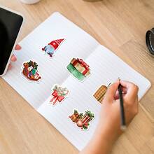 50PCS Christmas Stickers Vinyl Stickers Scrapbook, Journaling, Laptop, Bumper, Skateboard, Water Bottles, Computer, Phone, Cartoon, Hard Hat, Car Stickers And Decals - متعدد الألوان - مشاهدة 5