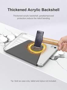 Acrylic Transparent Crystal Protective Case, Compatible With Sleep/Wake Function IPad, Compatible With IPad And Tablet PCs, 360-Degree Rotating Protective Case, Compatible With IPad Mini 4/5/6 (9.7 Inch) And IPad (10.2 Inch), IPad Air 4/5/6 (10.9 Inch), Suitable For 10th Generation IPad, Soft TPU Material Frame, Compatible With 10th Generation IPad, IPad Pro (11 Inch), IPad Air (11 Inch, M2), IPad Air (13 Inch) And IPad Pro (11 Inch, M4) - Black - Black - View 7