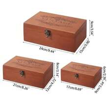 Caja de almacenamiento de alta calidad para embalaje de regalo, estilo magnífico, Color madera Vintage - L - Ver 6