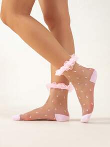 Thin Transparent Sexy Stockings, New Arrival, All Season - Pink - View 2