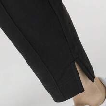 Puma 女款 2026 春季新款基础款时尚休闲运动裤，舒适抓绒慢跑裤，开衩裤脚，627271-01 - 黑色 - 查看 8