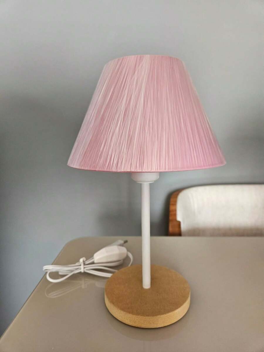 Small Lampshade Living Room Bedroom Wood - 淺粉色 - 查看 1