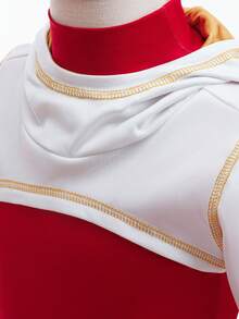 Zombier Flickdräkt Barn Nova Halloween Cosplay Cheerleader Mesh Topp Byxa Huva Jacka 3PC Uniform Outfits Barn Fancy Karneval Jul Födelsedagsfest Gåva - Vitt - Visa 5