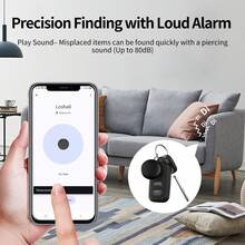 安卓迷你追踪器查找我的设备智能标签蓝牙搜索定位器追踪查找器儿童钥匙包钱包宠物 - 黑色 - 查看 8
