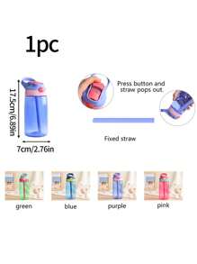 1pc Customized Name Children's Straw Cup, Personalized Sports Water Bottle With Name, Large Capacity Leak-Proof Sports Bottle, Suitable For Outdoor Fitness And Travel,Multi-Functional,Ornamental,Letter,Stylish,Modern,Colorful,Cute,Adorable,Casual,Custom,Personalised,Unique,Customized,Ideal Gifts For Him,Ideal Gifts For Her