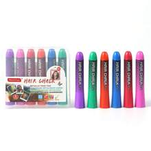 6支夜光蜡笔，色彩鲜艳，在紫外光下会发光，适用于人体和面部彩绘，新年/化妆舞会/节日/万圣节/迪斯科妆容；另附10支万圣节服装、节日艺术绘画用染发粉笔。 - 彩色 - 查看 15