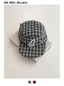 优雅英伦风复古格纹平顶帽，豹纹平檐高端刺绣棒球帽，网红同款，秋冬文艺范儿十足，时尚软顶鸭舌帽，大头很讨喜 - 平頂 - 查看 18