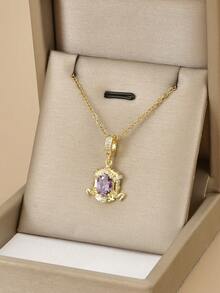 1 chiếc vòng cổ thép không gỉ đính đá Cubic Zirconia nhiều màu sắc thời trang dành cho nữ, Bạch Dương, Kim Ngưu, Song Tử, Cự Giải, Sư Tử, Xử Nữ, Thiên Bình, Bọ Cạp, Nhân Mã, Ma Kết, Bảo Bình, Song Ngư, Thích hợp cho tiệc tùng, đeo hàng ngày, phong cách Châu Âu & Mỹ, cá nhân hóa, hào phóng, đá Cubic Zirconia, trang sức cưới, quà tặng cho con gái, người thân, bạn bè, sinh nhật, ngày lễ tình nhân, quà tặng cho cặp đôi - Vàng - Xem 10