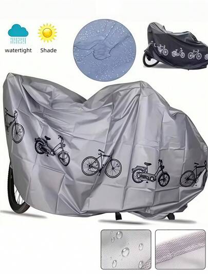 1 Pieza Cubierta de bicicleta de poliéster, cubierta impermeable contra la lluvia y el polvo para bicicletas de montaña, motocicletas, universal para todas las estaciones, entrega de color aleatorio, cubierta de bicicleta impermeable, resistente a los rayos UV, a prueba de nieve, antirrobo con orificio para candado, a prueba de viento con hebilla, bolsa de almacenamiento para bicicleta todo clima para bicicletas de montaña y de ciudad, envío aleatorio con lindos animales y flores.