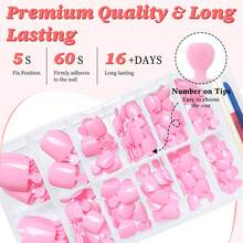 100pc Press On Toenails Women Fake Toe Nails With Glue Adhesive Tabs, Pink Fake Toenails Press On Nails Toe Acrylic Nail Tips Short Square False Toenails Artificial Toe Nails Press Ons - Màu tím hoa cà - Xem 6