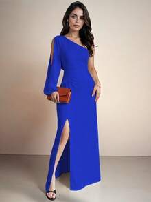 Women Long Dresses - Blue - View 3