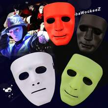 1pc Halloween Grim Reaper Mask, Black And White Hip Hop Mask, Halloween Full Face Mask - Multicolor - View 1