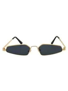 Gafas de moda para mujer de forma de triángulo invertido, gafas de metal con montura pequeña y retro, gafas de estilo hip-hop, decoración de estilo callejero, gafas de disfraz de escenario, accesorios de metal para mujer