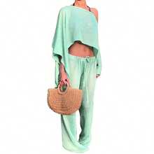 Women Sequin Shiny Glitter Knit Poncho Off Shoulder See-Through Crochet Cape Sheer Shrug Lightweight  Summer Holiday Beachwear Sheer Mesh Swimsuit Bikini Cover Ups Poncho Top Shawl - 藍色 - 查看 6