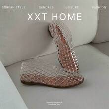 XIXITIAO 1 Đôi dép sandal lưới hở mũi thời trang thoải mái, giày bệt hở mũi, giày sandal thiết kế độc đáo, giày lười lưới đế mềm chống trượt, trang phục ngoài trời/nghỉ dưỡng - Trong suốt - Xem 11