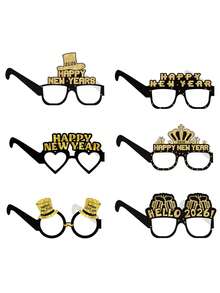 2026 新年派对装饰，跨年晚会学校派对用品，趣味拍照道具眼镜，纸质眼镜