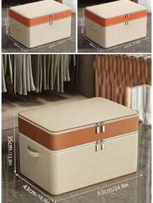 1 Peça Caixa de Armazenamento com Zíper Coberto - Caixa de Armazenamento de Tecido com Tampa, Caixa de Armazenamento Dobrável para Organização de Armário, Roupas, Toalhas, Fios, Artigos de Higiene, Suprimentos de Escritório, Adequado para Sala de Estar, Quarto, Despensa