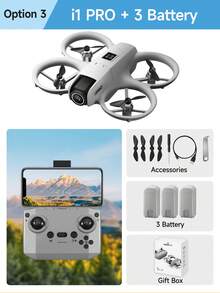 AXNEN Drone I1 PRO con doppia fotocamera e luci LED colorate - Atterraggio con un solo pulsante, evitamento intelligente degli ostacoli, hovering con flusso ottico, capovolgimento a 360°, adatto per principianti - Confezione regalo per Ognissanti e Natale - Multicolore - Visualizzare 16