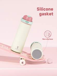 Meoky 24oz Vacuum Insulated Water Bottle with 2-in-1 Straw and Spout Lid, Insulated Cup, Keep Cold 24H, Leak-Proof, Fits in Car Cup Holder, Stainless Steel Tumbler for Sports, Travel, and School - 米黃 - 查看 8