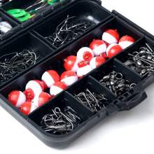 263pcs Fishing Lure Accessories Set, Including Sinkers, Hooks, Swivels For Sea Fishing And Pier Fishing