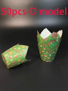 50 Stück/100 Stück Weihnachts-Themen Tulpen Cupcake Förmchen, fettdichte Backförmchen, geeignet für Weihnachten, Geburtstage und Feiertagspartys, unverzichtbar für Weihnachtsbäckerei! Weihnachten Weihnachtsdekoration Weihnachtspyjamas Weihnachtsgeschenke Weihnachtsdekoration