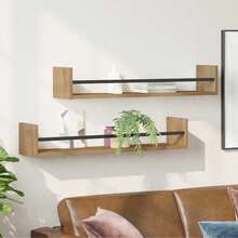 vidaXL Wandregale 2 Stk. Artisan Eiche 80x16x14 cm Holzwerkstoff - Braun - Übersicht 3