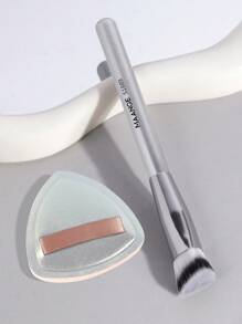 MAANGE 1pc/2pcs/3pcs/4pcs Triangle Brush, Protable Smudge Cosmetic Brush Makeup Brush With Foundation Brush Blush Brush Loose Powder Brush Contour Brush Highlighter Brush Makeup Tools Gift For Women & Girl Travel Makeup Brush 