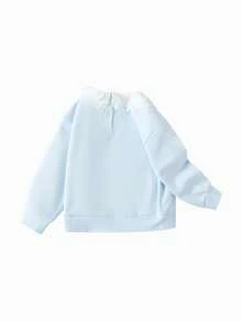 Balabala Young Girls Sweatshirt Autumn Embroidered Sweet Collar Top - Ice Blue - View 2