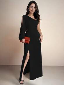 Women Long Dresses - Black - View 3