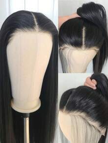 bling hair Straight Human Hair Lace Front Wigs, 13x4 13x6 Transparent Lace Front Wigs For Women, Glueless Brazilian Human Hair Lace Front Wig, 180% Density, Pre Plucked With Baby Hairline - SNatural - 查看 8