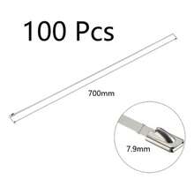 Bridas de acero inoxidable 100% para uso en jardines, granjas, automóviles, sitios de construcción, talleres y otras áreas, como reparación de cercas, envoltura de calor residual, agrupación de cables, fijación de mallas de alambre, tuberías, techos y toldos. - Unitalla - Ver 2