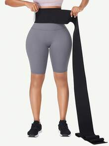 1pc Women's Postpartum Belly Band, Elastic Adjustable Waist Shaper - Black - View 2