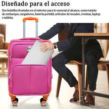 Juego 2 Maletas De Viaje 20 Y 18 Inch Rigidas Ruedas Candado: Set de maletas rígidas 20" y 18" con ruedas 360° candado integrado organizador interior ligera y resistente ideal viajes cortos y combinados. - Rosa - Ver 8