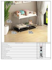 Indoor Dog Cage With Separate Litter Box For Small/Medium Dogs, Corgi & Teddy Pet Dog Kennel Fence - Multicolor - View 25