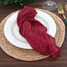 18pcs Cheese Cloth Napkins, 20" X 20", Bohemian Style Coffee Color Cheesecloth Napkins, Suitable For Weddings, Bridal Showers, Parties, Gatherings, Daily Use, Thanksgiving, Christmas - Multicolor - View 12