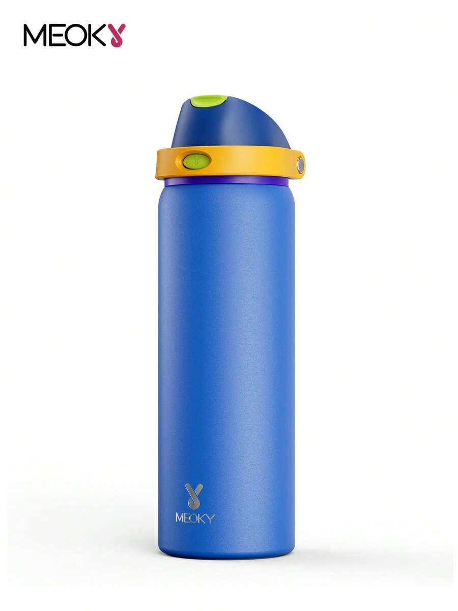 Meoky 32oz Vacuum Insulated Water Bottle with 2-in-1 Straw and Spout Lid, Insulated Cup, Keep Cold 24H, Leak-Proof, Fits in Car Cup Holder, Stainless Steel Tumbler for Sports, Travel, and School - 藍色 - 查看 1