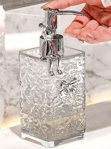 1 pièce Distributeur de savon rechargeable, bouteille carrée en PET translucide avec dosage par pression, 300 ml/400 ml. Bouteille de savon liquide moderne pour salle de bain, comptoirs de cuisine. Sous-bouteille pour désinfectant pour les mains, shampoing, gel douche, lotion corporelle, liquide vaisselle, lessive, retour à l'école - Multicolore - Voir 1