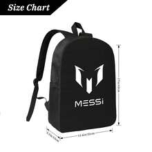 A Boys Messi Soccer 1 1 4xx Backpack For School Fashionable Polyester Printed Backpack Simple And Elegant, For Teenager - 黑色 - 查看 5