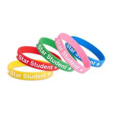 hoojojo 1/3/5/10 Peças Pulseiras de Silicone, Braceletes de Recompensa de Aluno Estrela, Elásticos de Borracha Motivacionais Elásticos, Acessórios de Recompensa de Aprendizagem Divertidos para Sala de Aula, Lembrancinhas Fofas de Festa, Decorações, Acessórios Diários, Decoração Criativa para Casa, Itens Essenciais para Voltar à Escola, Acessórios de Interação Significativa Pais-Filhos, Adequado para Famílias, Salas de Aula, Festas