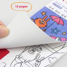 1 Set Kids Watercolor Coloring Books, Student Painting & Coloring Books, Coloring Papers With Built-In Watercolor Pens, Suitable For Halloween, Thanksgiving, Christmas And Easter Gifts - Multicolor - View 7