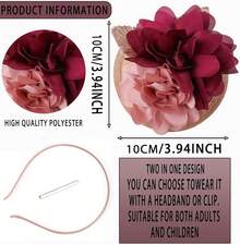 Fascinators Hats Women,Tea Party Fascinator Hair Clip With Feathers Wedding,Derby Hats Headbands - Style6-深紅色 - 查看 3