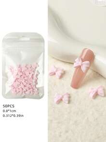 600Pcs Bow Nail Charms And Flatback Pearls,Black White Pink Bowknot 3D Cute Nail Charms For Nail Supplies Design,White Half Pearls For Nail Jewelry DIY Crafts Nail Art Decoration Accessories